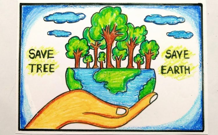 Van Mahotsav Drawing Very Easy // Save Trees Save Nature Drawing - YouTube